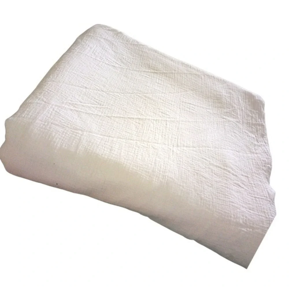 White Muslin Duvet Cover Queen 90x90 100% Cotton Textured‎ Gauze Zipper Closure